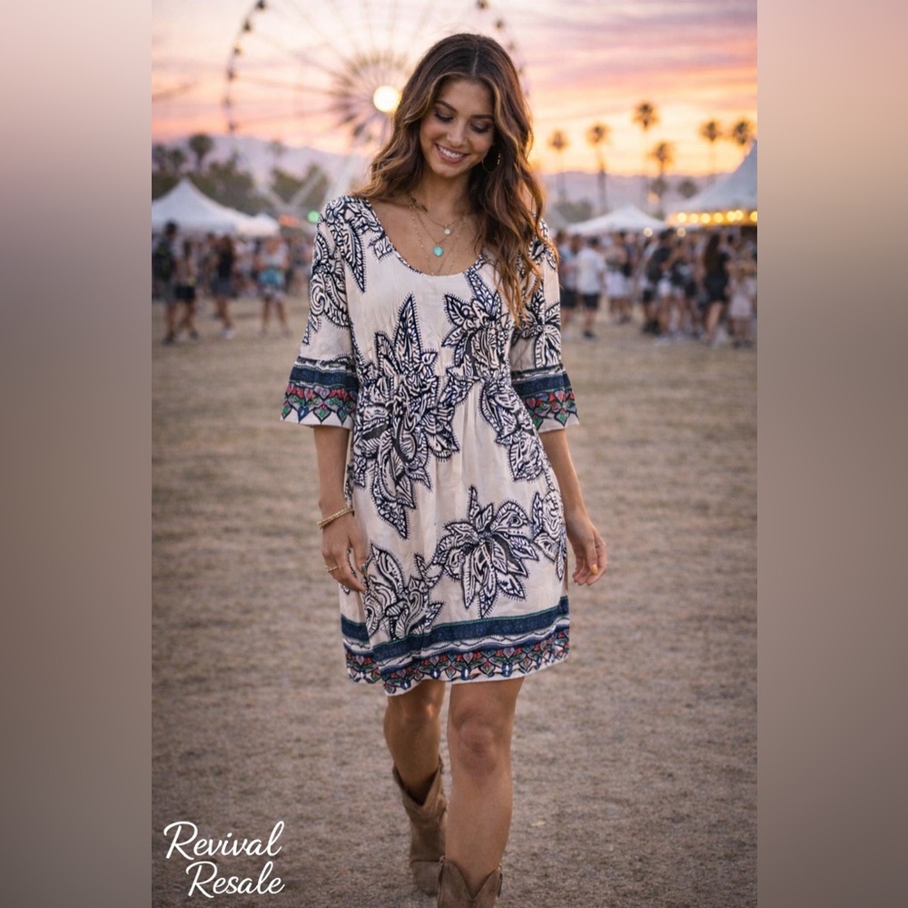 Boho Tunic Dress Size 10 Festival Romantic Summer NWT